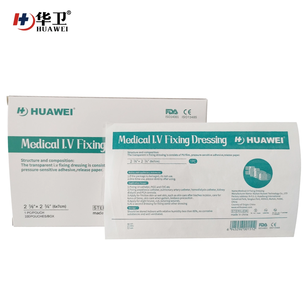 Chinese Manufacture Original Made PU Transparent Film IV Cannula Fixing Dressing with U Port 6*7cm 100PCS/Box Wholesale