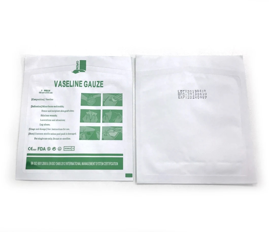 Medical Sterile Vaseline Gauze Wound Dressing Paraffin Gauze Swab